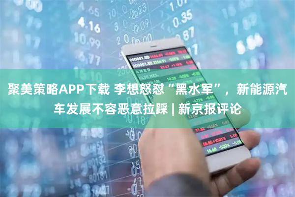 聚美策略APP下载 李想怒怼“黑水军”，新能源汽车发展不容恶意拉踩 | 新京报评论